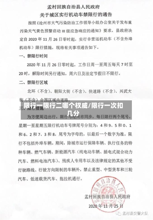 限行一限行二哪个权威/限行一次扣几分