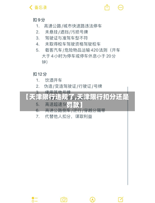 【天津限行违规了,天津限行扣分还是罚款】-第2张图片