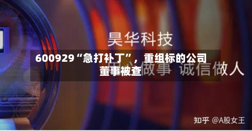 600929“急打补丁	”，重组标的公司董事被查-第2张图片