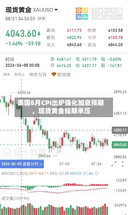 美国8月CPI出炉强化加息预期，现货黄金短期承压-第1张图片