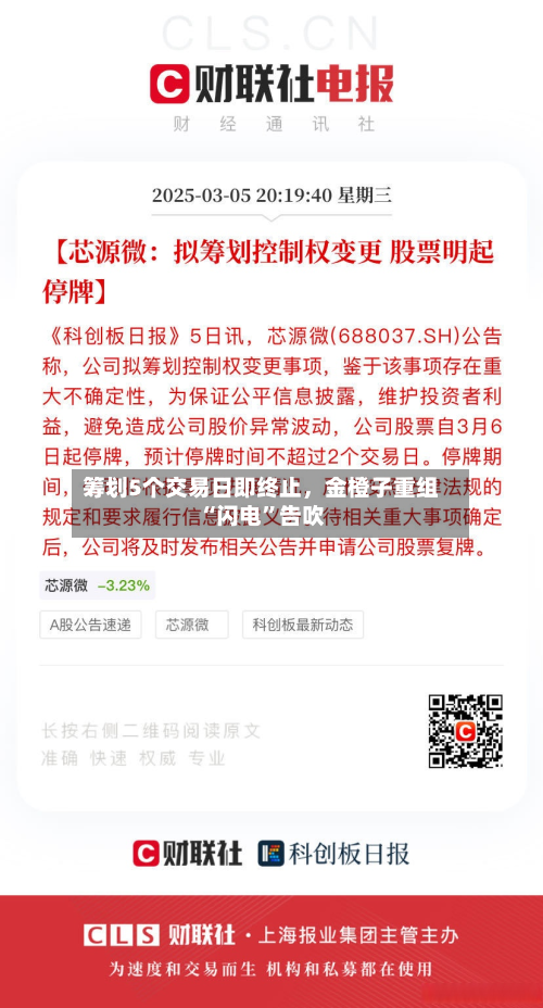 筹划5个交易日即终止，金橙子重组“闪电”告吹-第3张图片
