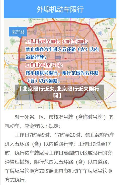 【北京限行近来,北京限行近来限行吗】-第2张图片