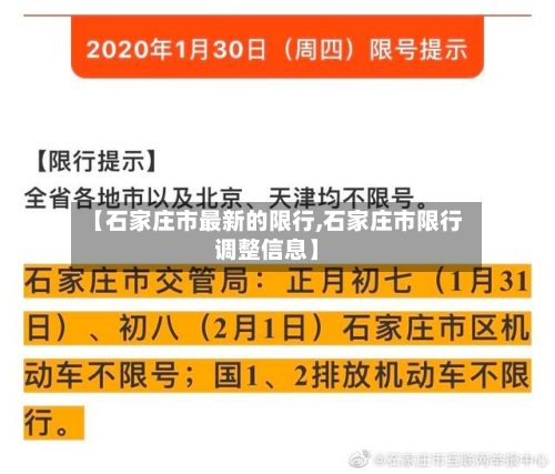 【石家庄市最新的限行,石家庄市限行调整信息】