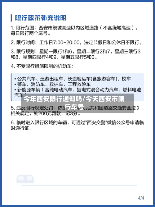 今年西安限行通知吗/今天西安市限行车号-第2张图片
