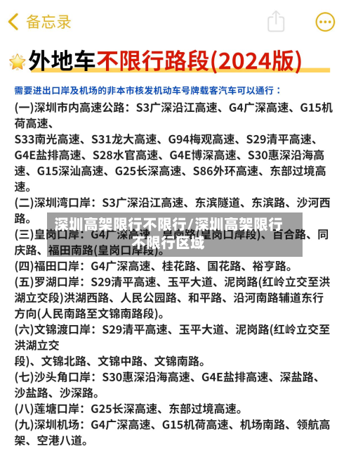 深圳高架限行不限行/深圳高架限行不限行区域-第2张图片