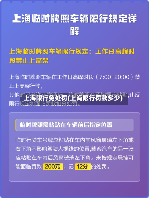 上海限行免处罚(上海限行罚款多少)